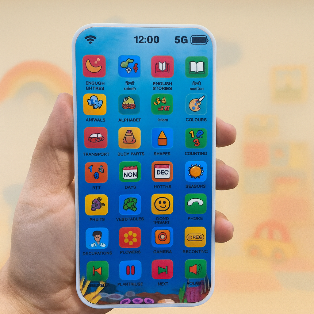 Mini Explorer Talking Flash Card Phone Toy | Rechargeable Learning Mobile for Kids 2–12 Years